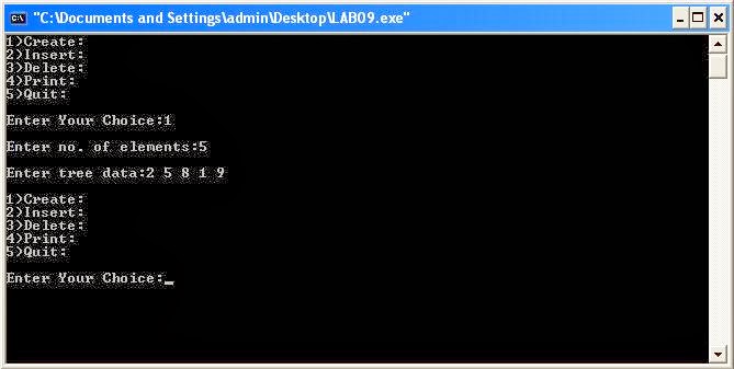 C Program for AVL Tree Implementation (Creation, Insertion, Deletion, Printing)
