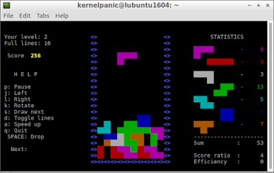 Playing Tetris on Lubuntu