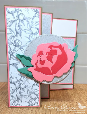 Rhapsody in Craft, Flirty Flamingo, Prized Peony, Floral Essence, Friendship card, Fancy Fold, Creative Fold, #colourcreationsshowcase, Stampin' Up!, #loveitchopit