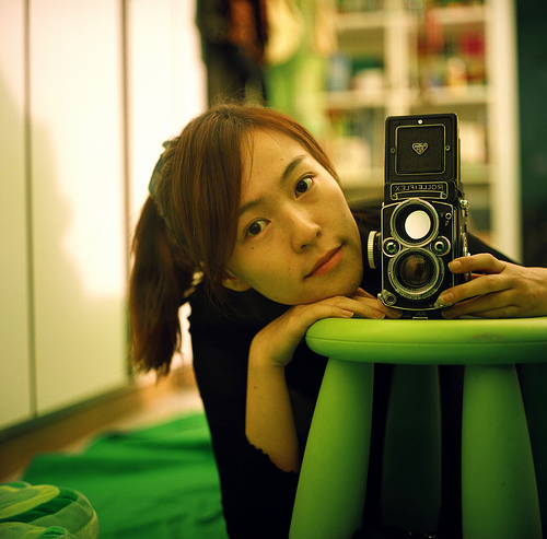 Girls with Vintage Cameras