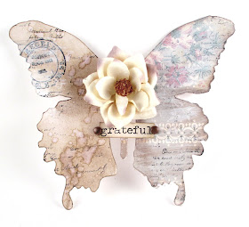 Sizzix Layered Butterfly  Tim Holz Wallpaper Stampers Anonymous Correspondence for the Funkie Junkie Boutique