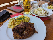 Hintereggalm - half chicken and potato salad