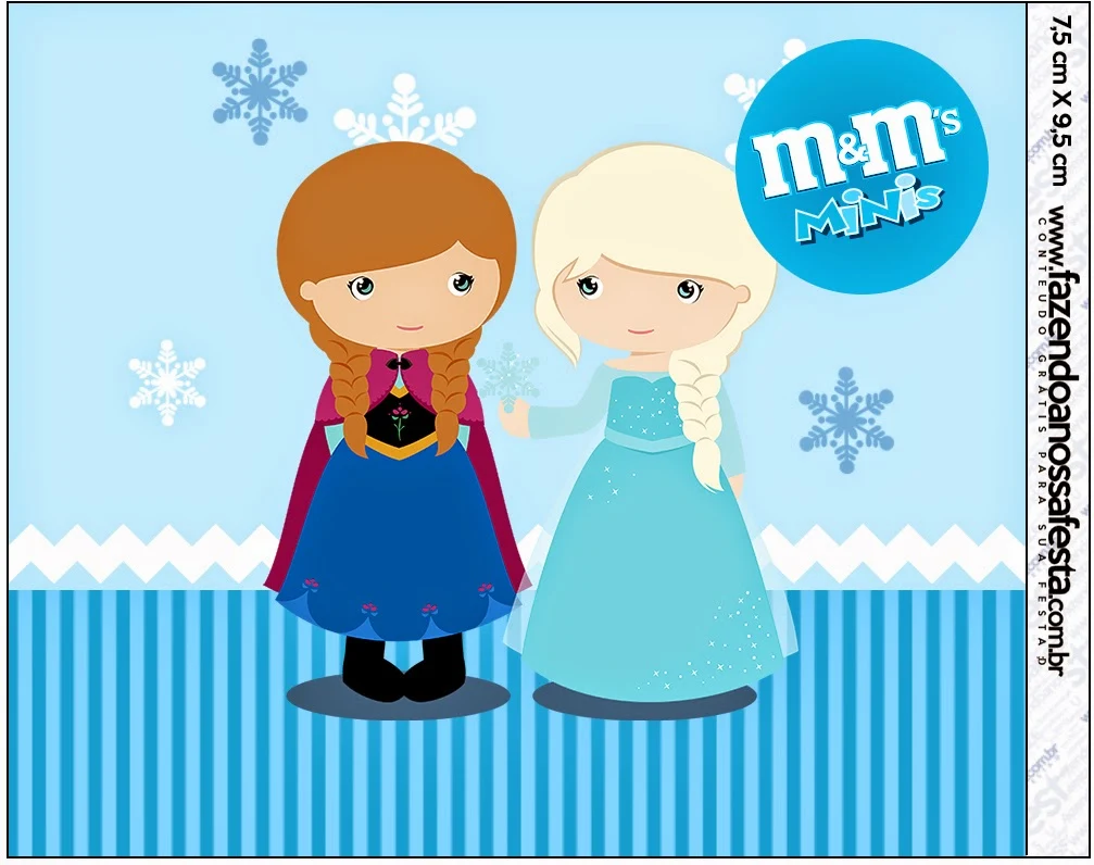 Frozen Baby Blue Christmas Free Printable M&M labels.