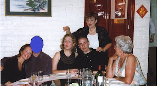 Family photo at Chinese Restaurant with ex Boyfriends face hidden