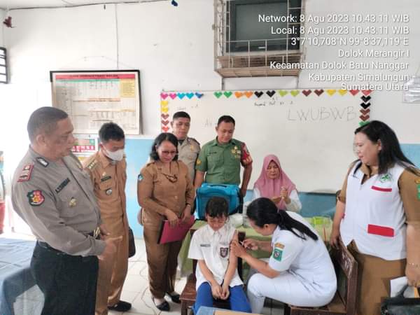 Kapolsek Serbalawan AKP. A.Yunus Siregar Hadiri Lounching Imunisasi Rubella, HPV Untuk Pelajar SD