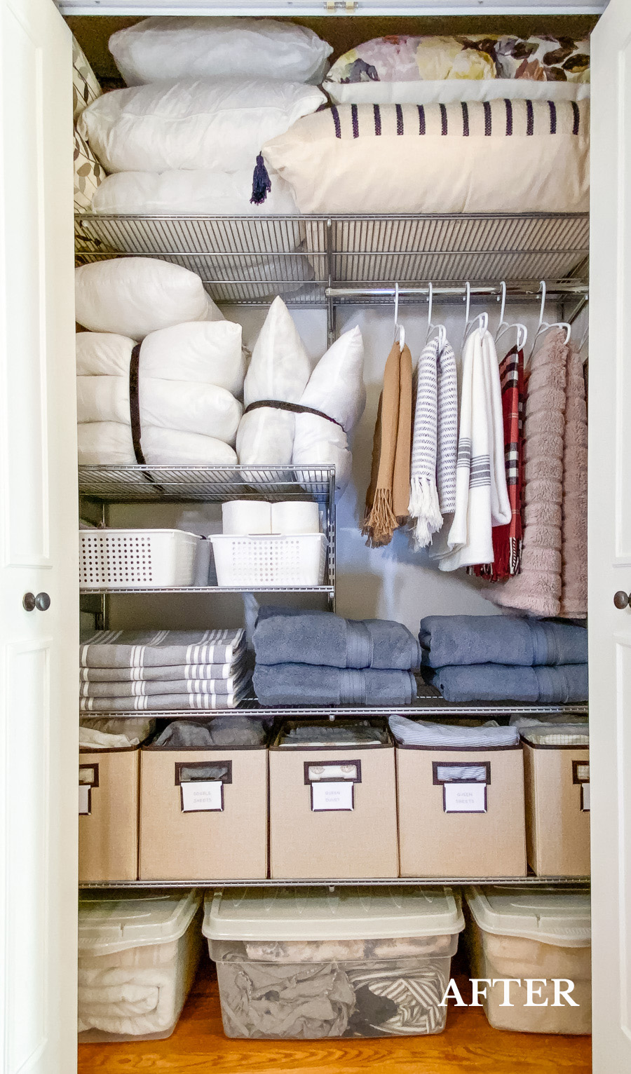 hallway linen closet organizing ideas