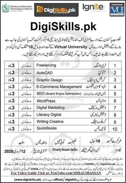 DigiSkillls Earn Money Online Govt Starting 3 Month Course for Online Earning for male and Female from Whole Pakistan