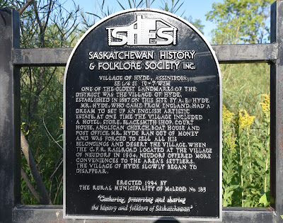 Saskatchewan History and Folklore sign.