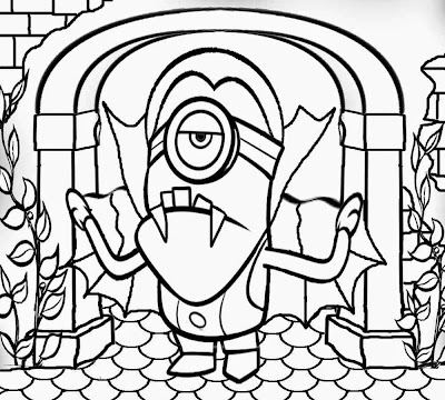 Clipart activities for kids evil Halloween vampire costume one eyed minion coloring pages for free