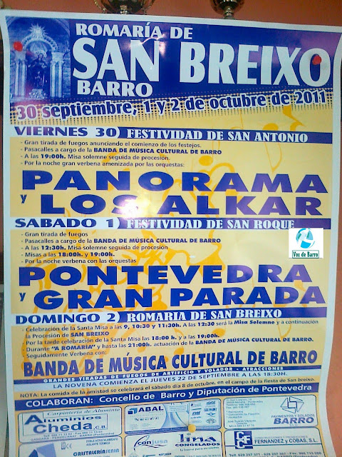 Propostas para a fin de semana 30,1 e 2 de Outubro: Romaría de San Breixo, Barro.