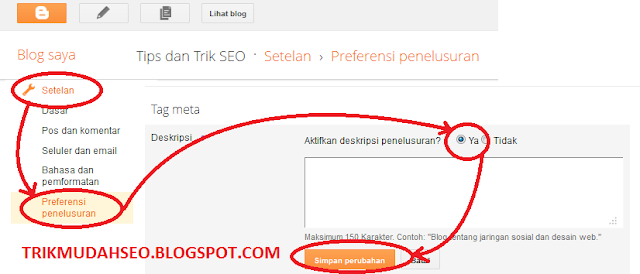 Membuat meta description aktif