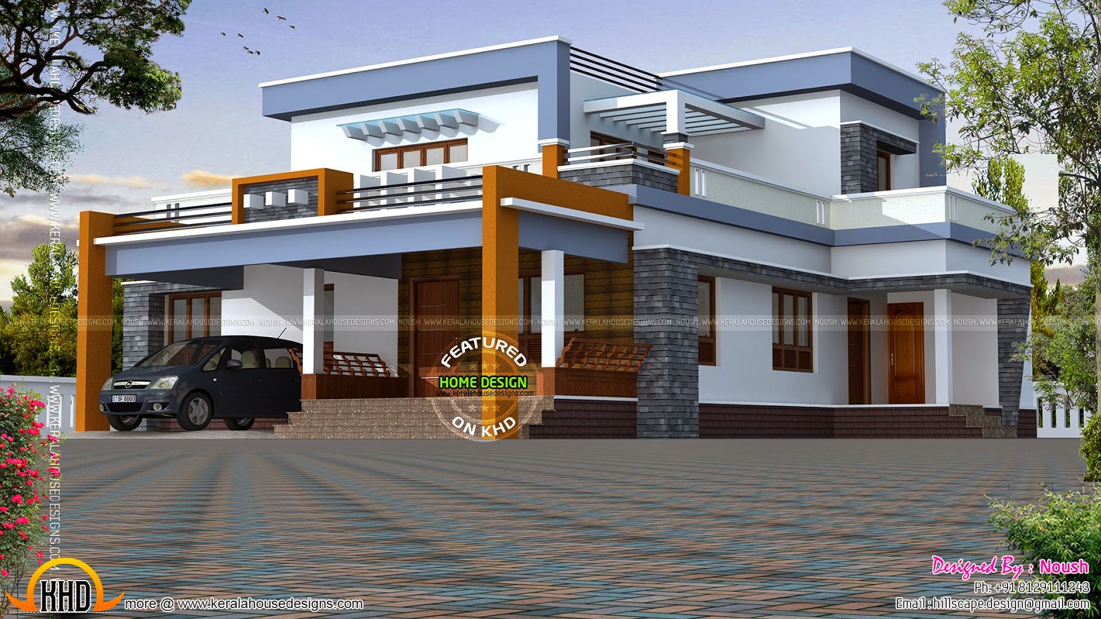 Box type  house  exterior elevation  Kerala home  design  and 