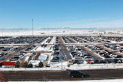 When I landed, there was snow all over the airport. Definitely a first for . (icey airport)