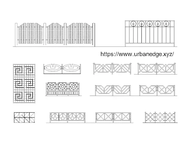 Fences and Lattices cad blocks download - 10+ dwg cad blocks