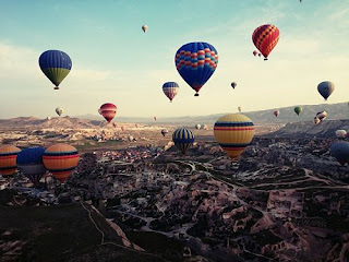 cappadocia, turkey, travel, hot air balloon, landscape,