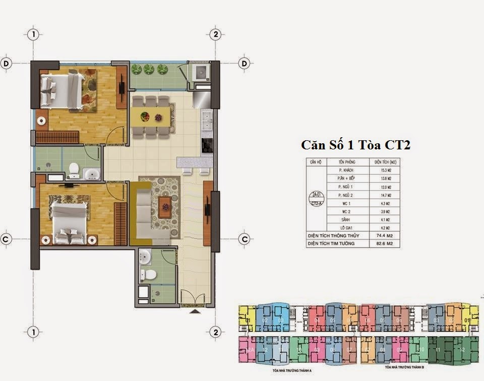 Mặt Bằng Chung Cư Tràng An Complex Tòa CT2A