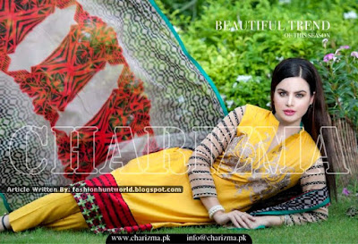 Latest Luxury Lawn Embroidered Collection 2015 By Charizma