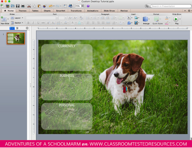 Learn how to make a personalized desktop organizer for your computer wallpaper with this quick and easy tutorial. Create custom wallpaper using your favorite photos! // Adventures of a Schoolmarm on Classroom Tested Resources