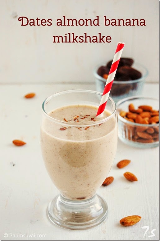 Dates almond banana milkshake