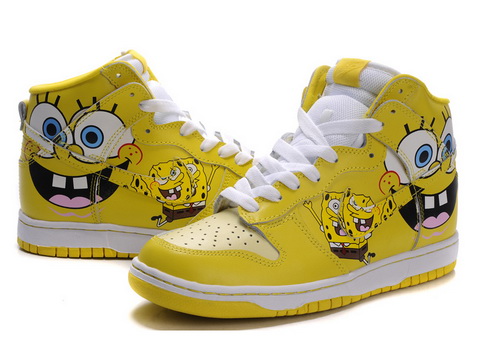 Yellow Spongebob  Squarepants Nikes Custom SB Dunk Shoes  