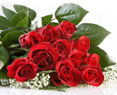 hermoso ramo de rosas rojas