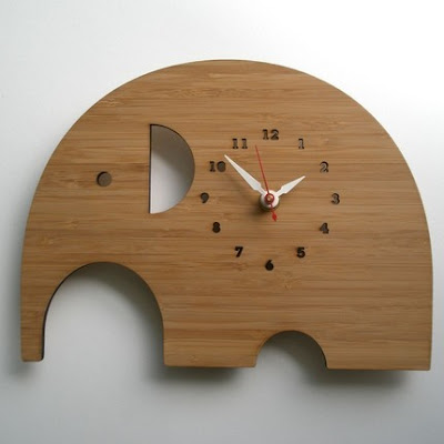Modern Animal Clock - Elephant
