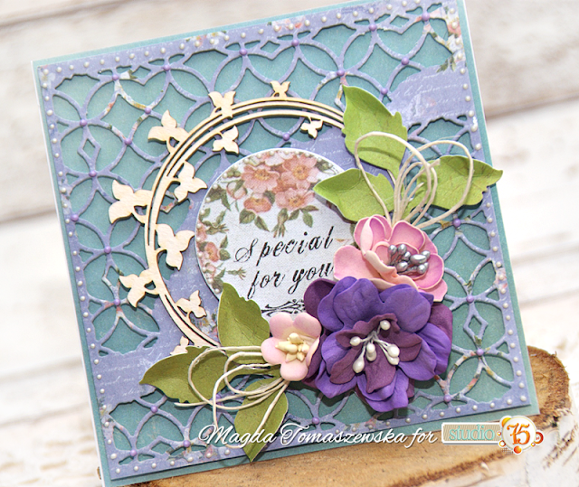 handmade card with flowers