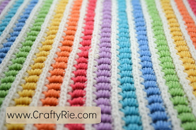 Gorgeous Rainbow Crochet Blanket by CraftyRie