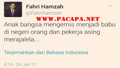 Para TKI Mengecam Cuitan Fahri Hamzah di Twitter