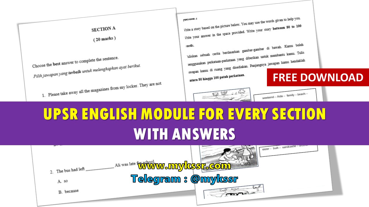 UPSR English Module For Every Section With Answers [Free ...
