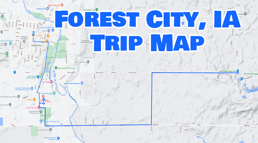 Forest City, Iowa Trip Map