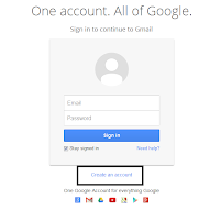 Klik Create An Account untuk mendaftar email gmail