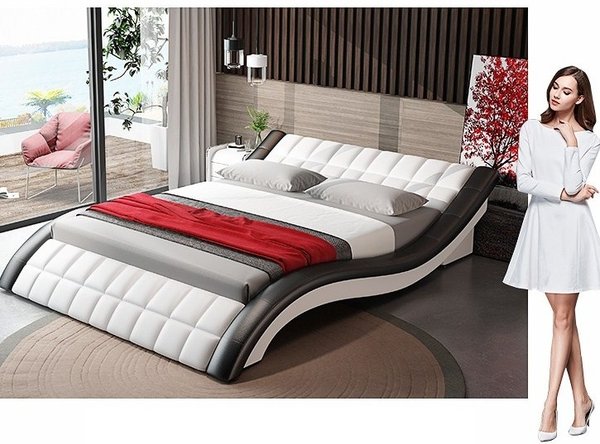 Thiết kế sang trọng cùng sự mềm mại của chiếc giường ngủ bọc da làm nên điều kỳ diệu cho căn phòng ngủ