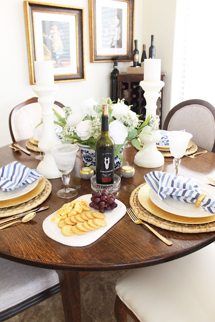 Coastal Blue and White Tablescape perfect for any holiday