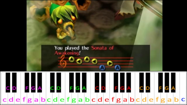 Sonata of Awakening (The Legend of Zelda: Majora's Mask) Piano / Keyboard Easy Letter Notes for Beginners