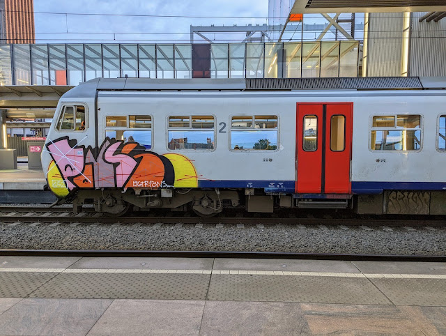 One Day Ghent Itinerary: Belgium Rail train with graffiti