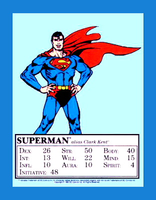 1985 Mayfair Games : DC Heroes Superman Card