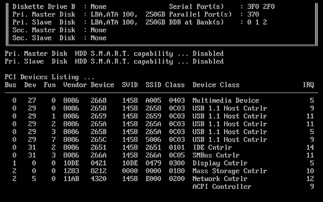 The second stage of a POST or memory test AMI BIOS