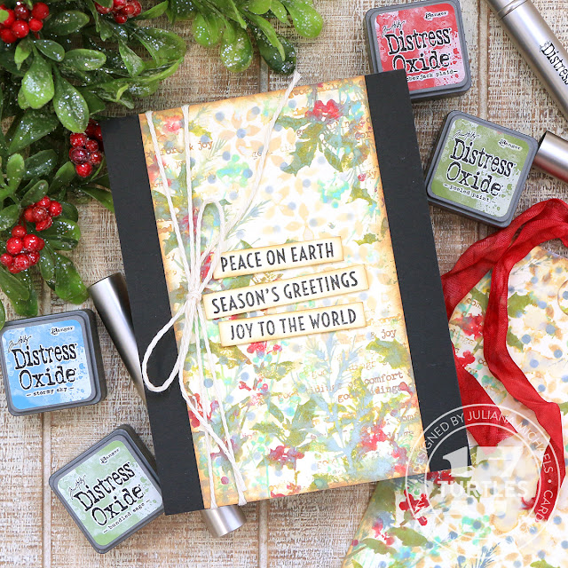 Season's Greetings Christmas Card by Juliana Michaels featuring Tim Holtz Mini Distress Oxide Ink Pads