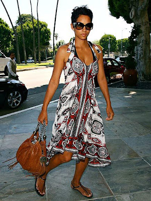 halle berry red dress