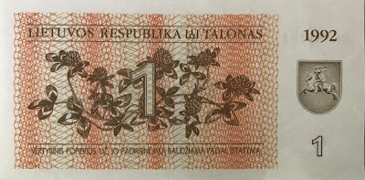 1 Talonas Lithuania banknote