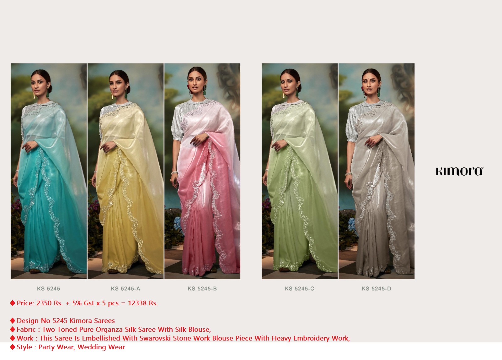 Kimora Design No 5245 Designer Sarees Catalog Lowest Price