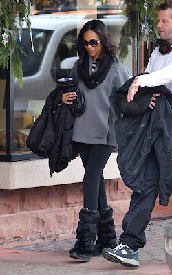 Zoe Saldana out for a day of skiing in Aspen