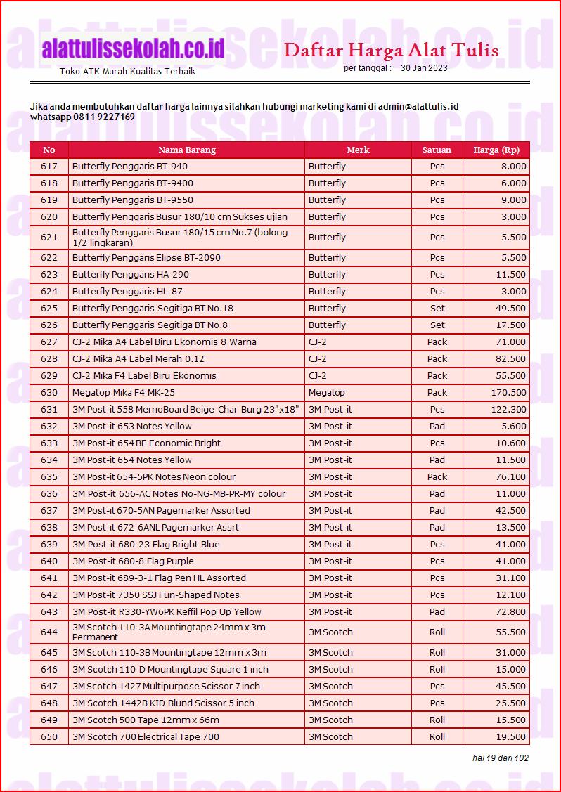 daftar harga peralatan sekolah lengkap 2023 di https://www.alattulissekolah.co.id