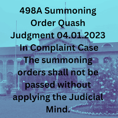 498A Summoning Order Quash Judgment 04.01.2023