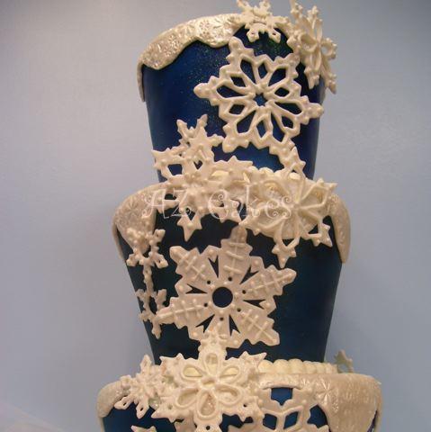 Lowcountry Inspired Wedding Cake by Cakes By Elaine Mincey Dark Blue 