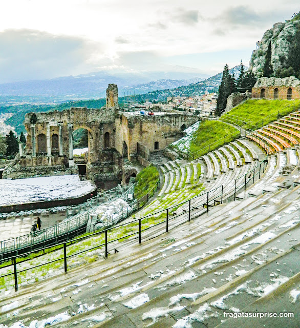 Teatro Grego de Taormina na Sicília