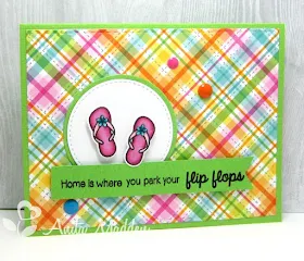 Sunny Studio Stamps Island Getaway Summer Flip Flops Card by Anita Madden.