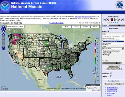 US National Weather Service Animated National Weather Radar