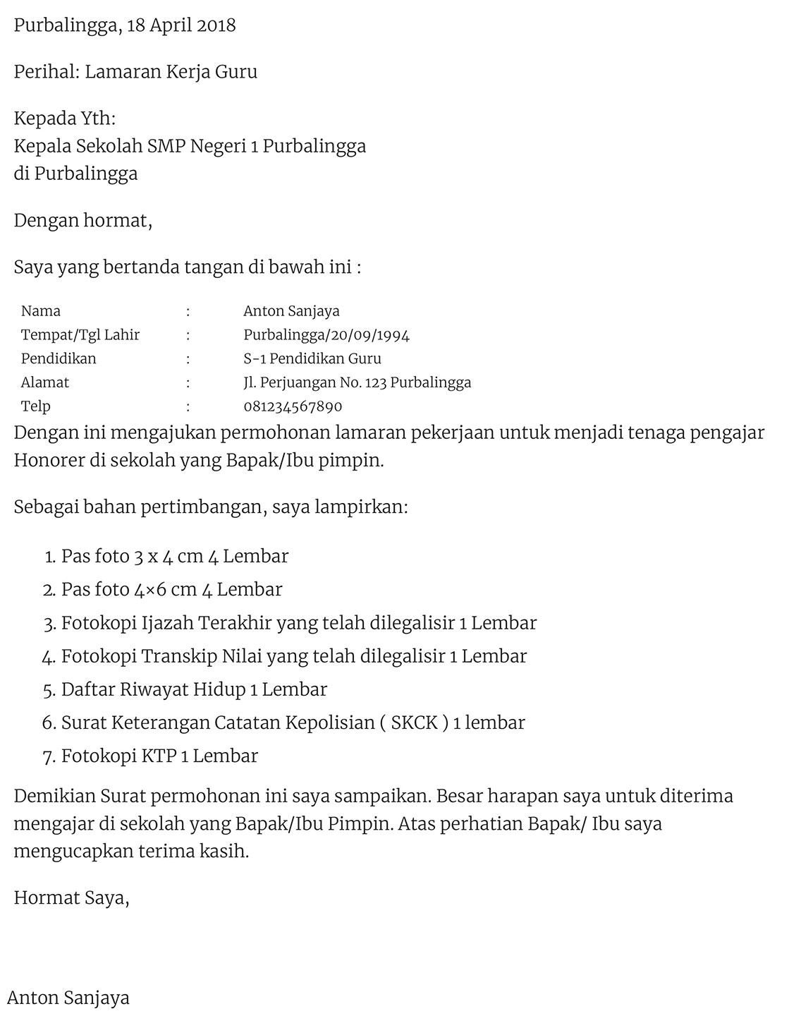 Contoh Surat Cuti Kerja Guru